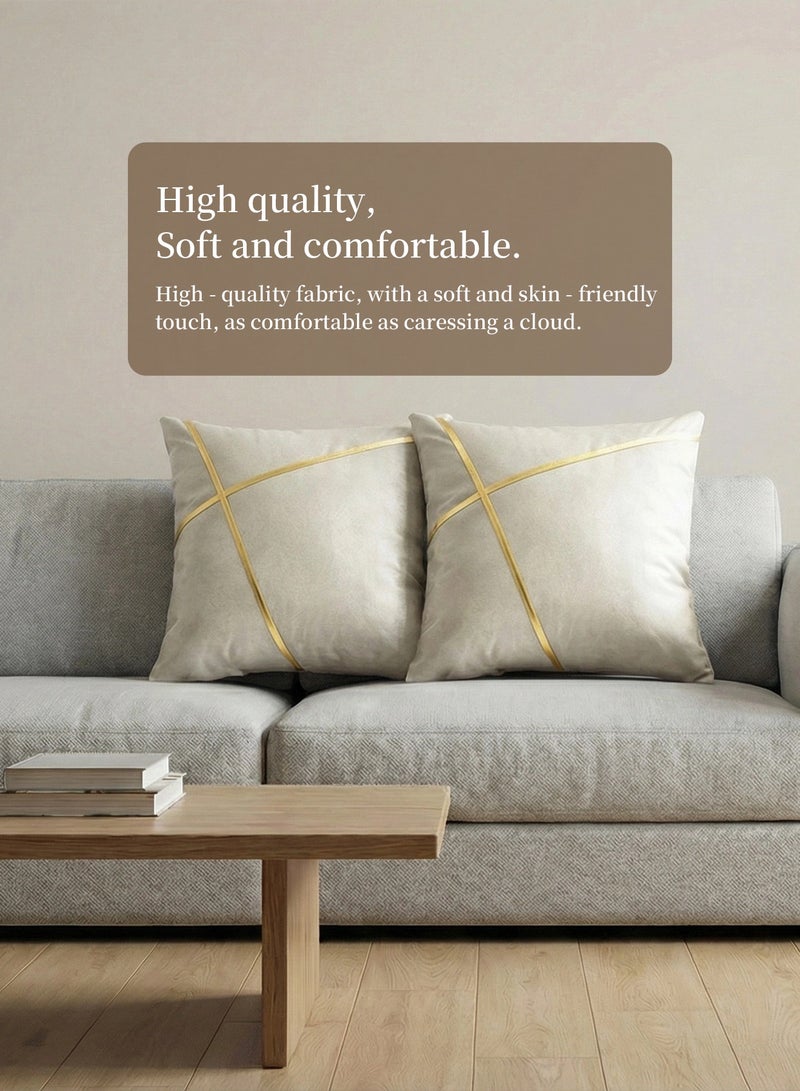 INFOSUN Two-Piece Pillow Cover Set, Sofa Cushion Cover, Pillowcase, Waterproof Gold Thread Design Pillow Cover, Sofa Pillowcase  45cm x 45cm, Living Room Sofa Bed Pillowcase 18x18 inches - Image 5